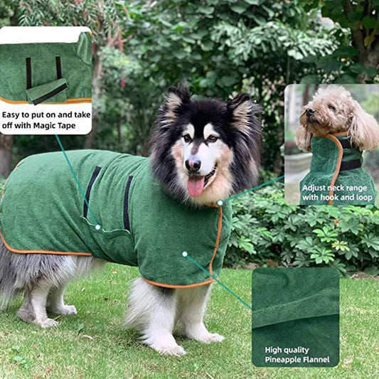 Ultra-Absorbent Quick-Dry Dog Bathrobe